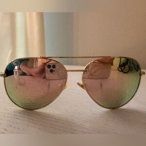 Pink Mirror Aviator Sunglasses